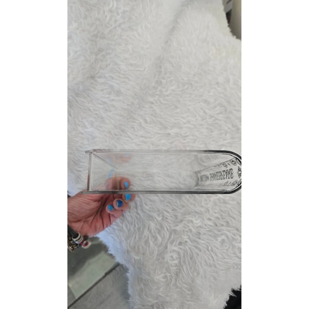 William Shakespeare Book Shaped Clear Acrylic Flower Vase Literary Home Dec 8in